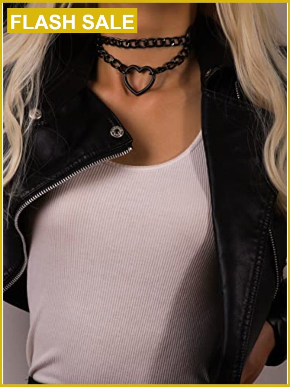 Gothic Heart Chain Choker Necklace Punk Grunge Emo Adjustable Lobster Clasp - Picture 3 of 7